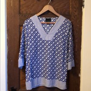 Blue and white tunic